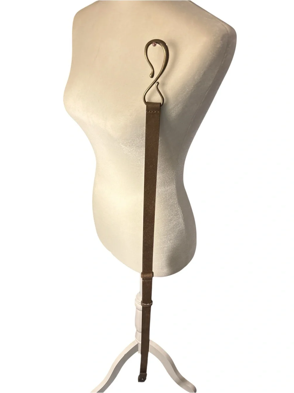Coldwater Creek Brown Leather Belt with Brass Loop Buckle